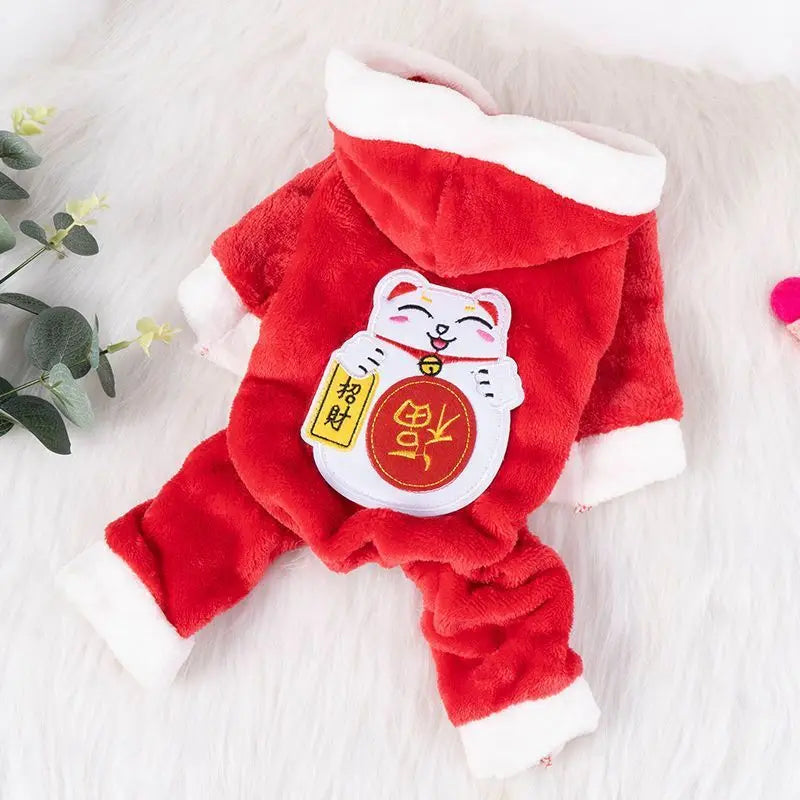 Cartoon Animal Dog Cat Costume Small Dogs Cat Winter Warm Pet Jumpsuit Pajama for Yorkies Poodle Overalls Puppy Mascotas Clothes