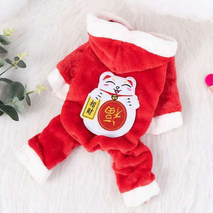 Cartoon Animal Dog Cat Costume Small Dogs Cat Winter Warm Pet Jumpsuit Pajama for Yorkies Poodle Overalls Puppy Mascotas Clothes