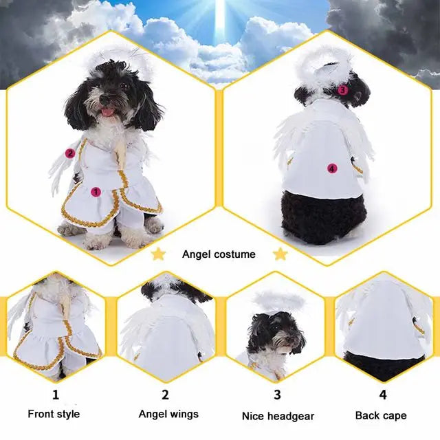 Horror Halloween Pet Costume Dog Cat Funny Party Cosplay Outfit Creative Pet Jumpsuit Suit Holiday Puppy Dress Up With Headgear