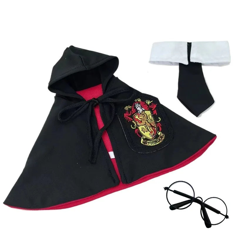 Cosplay Dogs Cloak Cape Magic Academy British Dogs Cloak Cos Embroidery Teddy Small Cat Pet Clothes Winter Fashion Pets Supplies