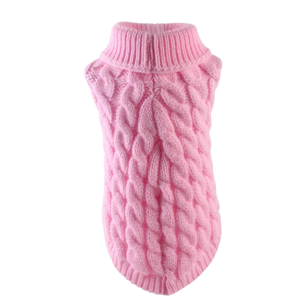Warm Pet Dog Sweaters Winter Pet Clothes Solid Color Design Sweater Fashion Clothing for Pet Dogs Cats Cat Sweater Cats Clothes