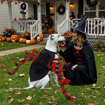 Dog Halloween Costume Large Breed,Dog Spider Costume with 64 LED,Funny Halloween Dogs Costumes for Halloween Party Cosplay (Red)