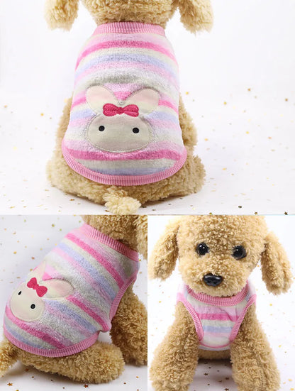 Cute Dog Clothes Winter Vest For Small Dogs Cats Warm Pets Sweater Soft Flannel Puppy Puffer Jacket Dog Accessories Supplies Xxs