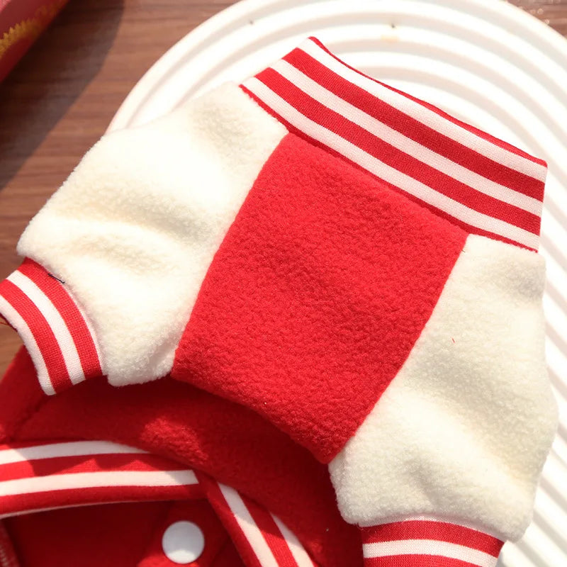 Dog clothing baseball jackets autumn/winter fleece jackets pet Teddy Shih Tzu French Bulldog Pug clothes accessories