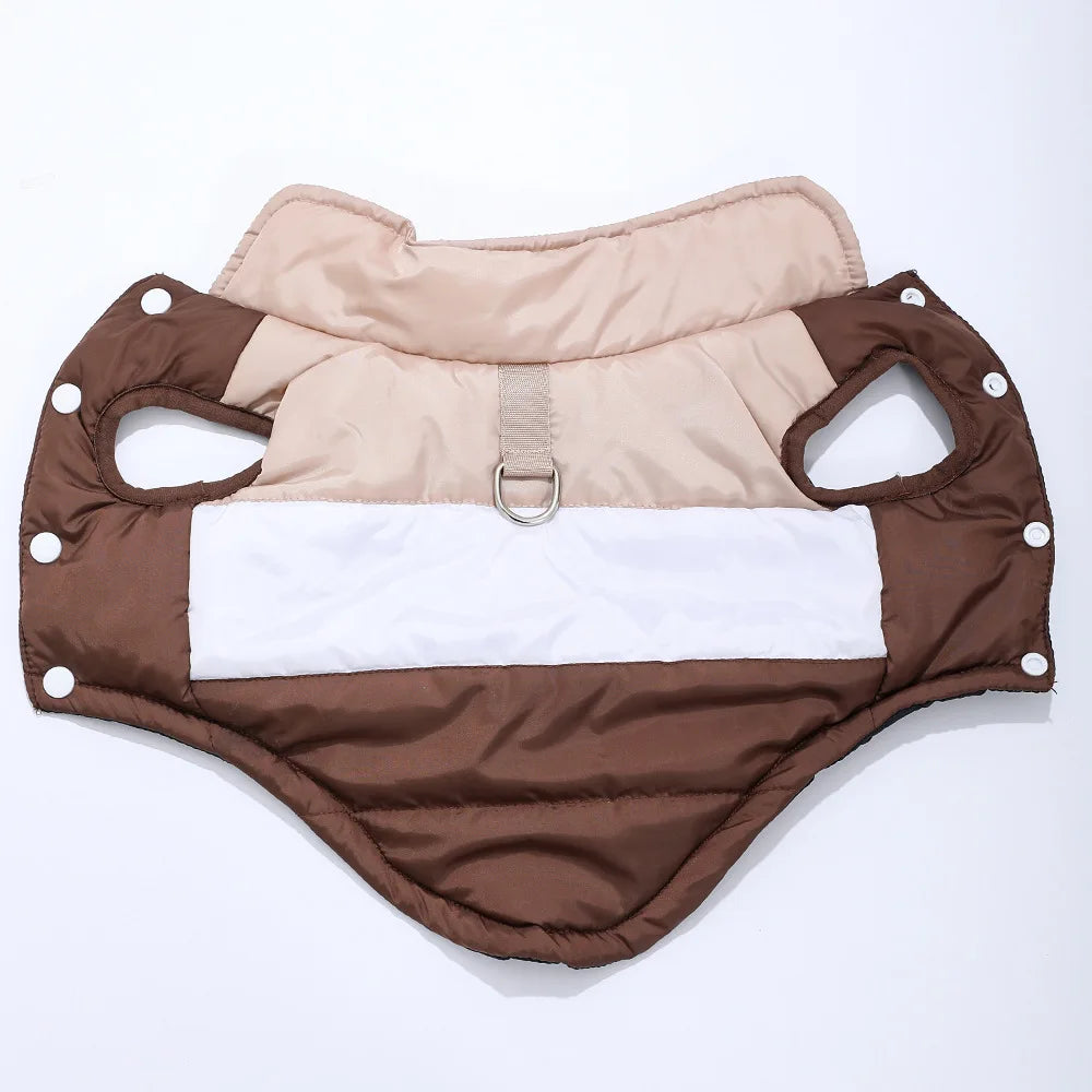 Windproof Dog Clothes  Color-blocking Puppy Coat  Winter Small Dogs Costumes Cats Clothing D-ring Yorkshire Pug Pet Outfits