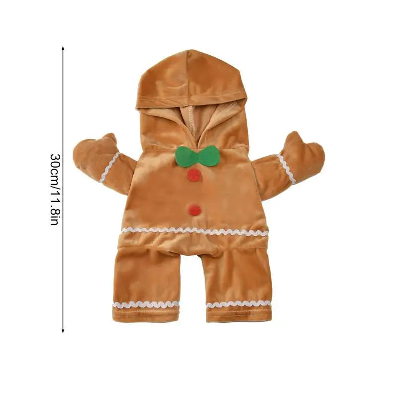 Pet Clothes Christmas Walking Gingerbread Man Pet Costume Cosplay  Warm Soft Hoodie  Dogs Puppy Pets Sweater for Autumn winter