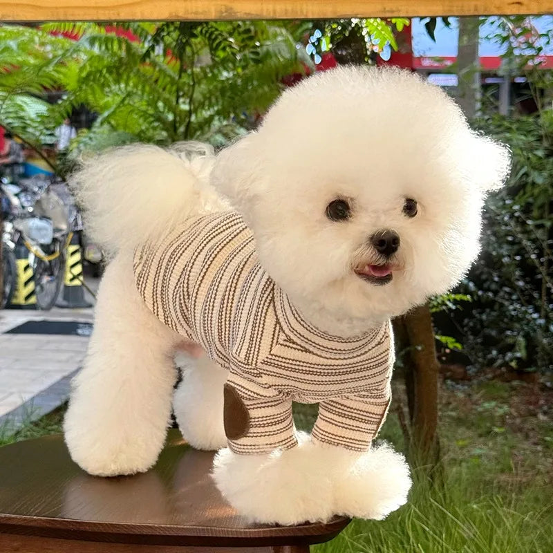 Casual Dog Clothes Autumn Teddy Vest Yorkshire Warm Bottoming Shirt Small to Medium Dog Pullover Dog Stuff