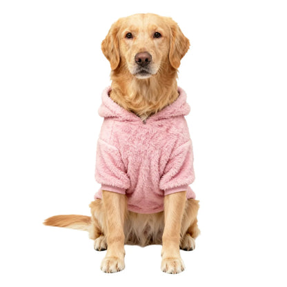 Winter Pet Dog Clothes Fleece Warm Hoodie For Medium Large Dogs Soft Dog Plush Outdoor Coat Labrador Golden Retriever Clothing