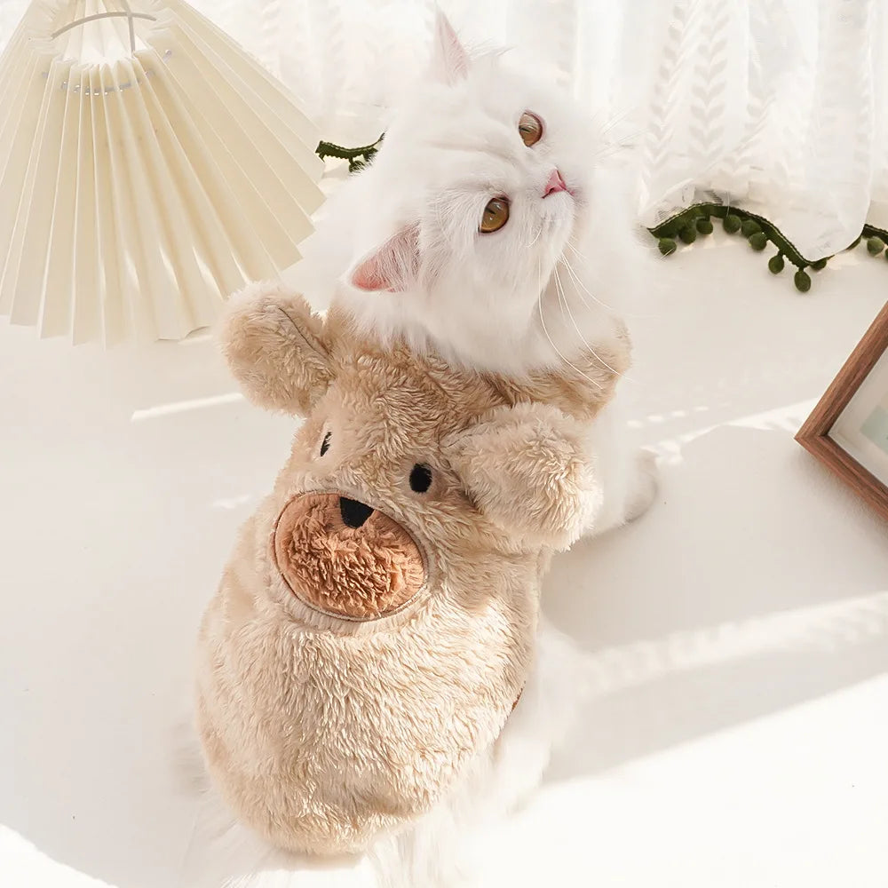 Cute Dog Clothes Winter Vest For Small Dogs Cats Warm Pets Sweater Soft Flannel Puppy Puffer Jacket Dog Accessories Supplies Xxs