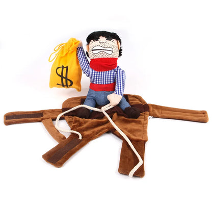 Dog fancy dress Horseback Riding Cosplay Costume Halloween Funny New Year's Dog Suit Soft Breathable Clothes Dogs Accessories