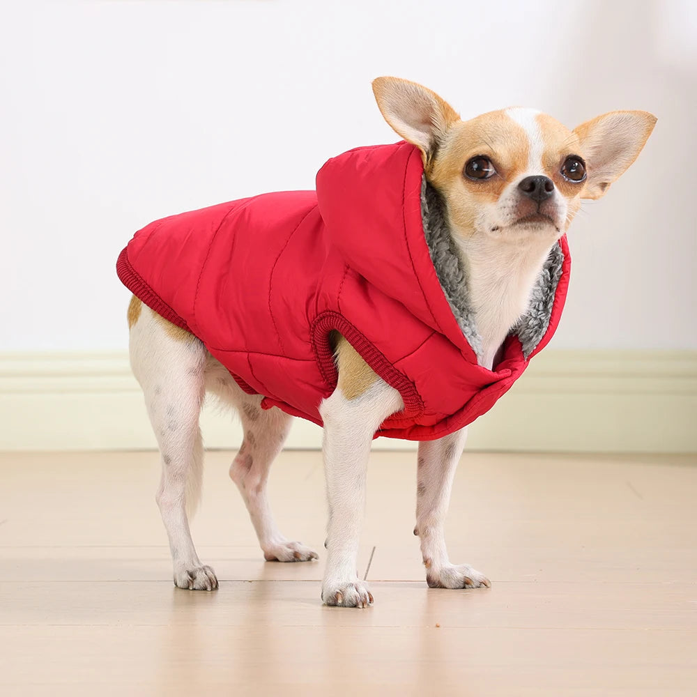 Dog Winter Clothes Warm Pet Thicken Fleece Vest Comfortable Puppy Waterproof Hoodies For Dogs Cats Chihuahua Yorkshire Supplies