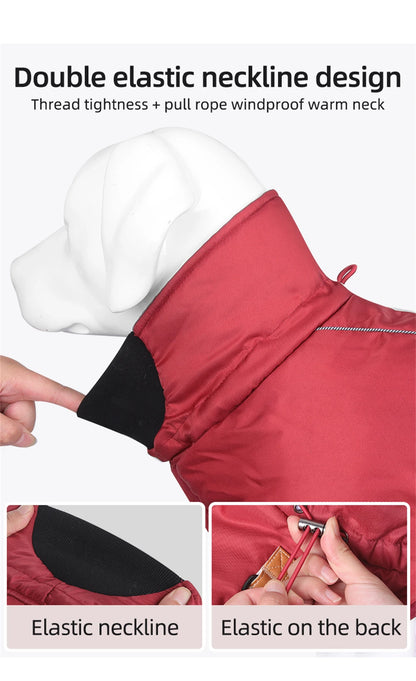 Winter Warm Dog Clothes For Medium Large Dogs Reflective Windproof Pet Thicken Down Jacket Labrador French Bulldog Coat Outfits