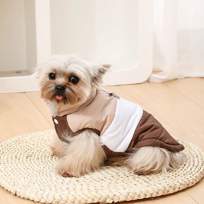 Windproof Dog Clothes  Color-blocking Puppy Coat  Winter Small Dogs Costumes Cats Clothing D-ring Yorkshire Pug Pet Outfits