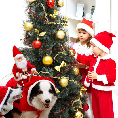 Christmas Pet Clothes Santa Sitting on Back Winter Dog Costume Cosplay Outfit for Small Medium Large Dogs Cats Party Dressing up
