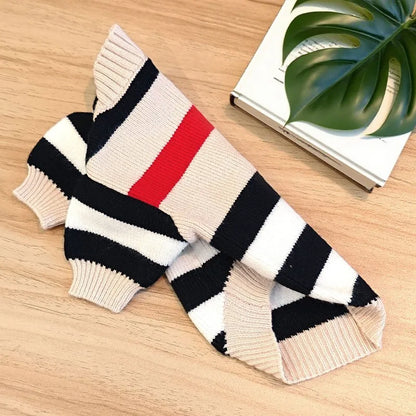 Dog Clothes Winter Fashion Dog Sweater Striped Dog Coat Chihuahua Bichon Frise Clothing Pet Costume Warm Sweaters Dog Cardigan