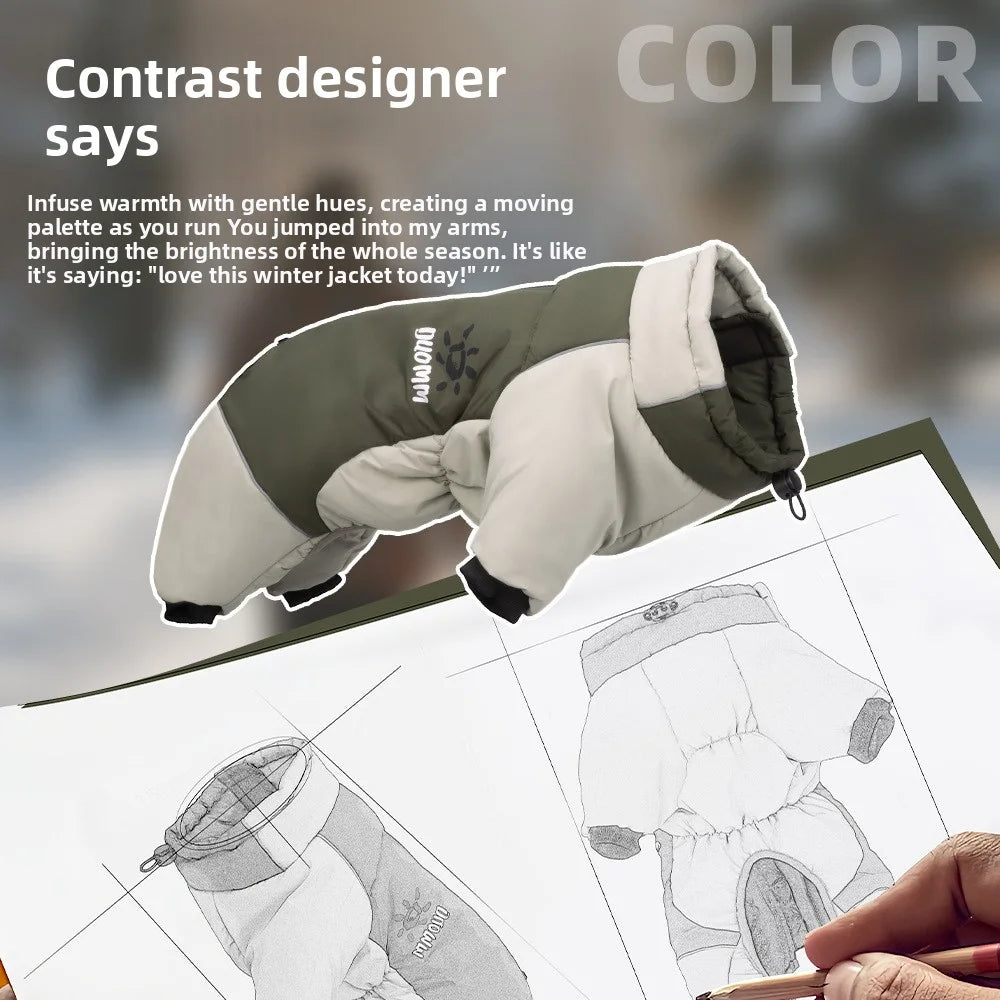 2025 New Winter style dog clothes outdoor large  four-legged clothes big windbreaker cold-proof warm fashion pet clothing