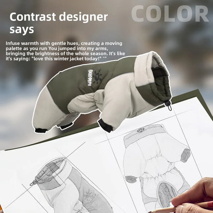 2025 New Winter style dog clothes outdoor large  four-legged clothes big windbreaker cold-proof warm fashion pet clothing