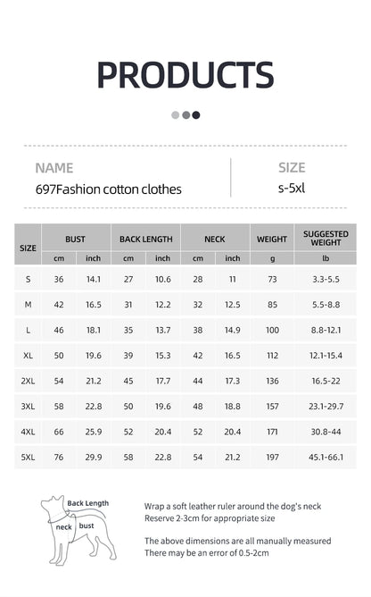 Winter Clothes for Dogs Warm Clothing Labrador Cotton Coat Harnesses Pet Products Clothes for Small Large Dog Reflective Stripe