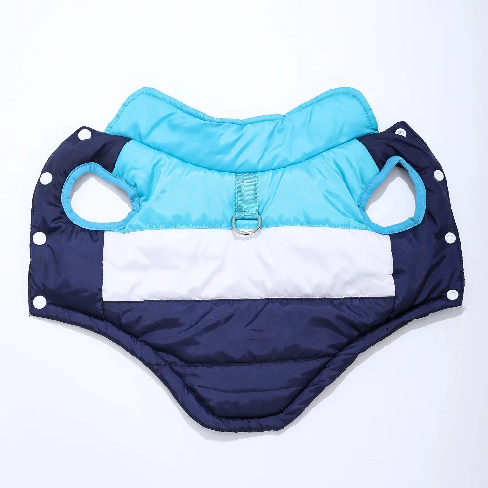 Windproof Dog Clothes  Color-blocking Puppy Coat  Winter Small Dogs Costumes Cats Clothing D-ring Yorkshire Pug Pet Outfits