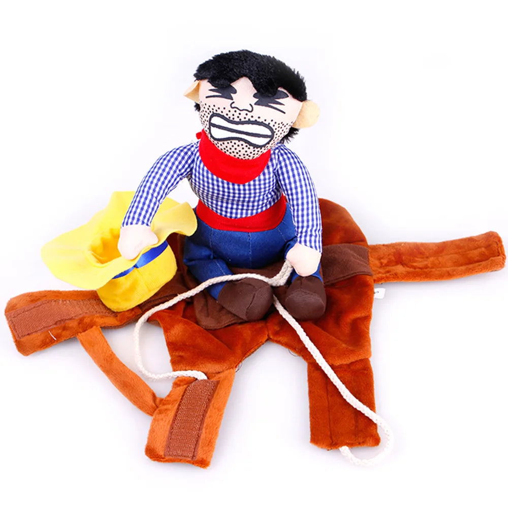 Dog fancy dress Horseback Riding Cosplay Costume Halloween Funny New Year's Dog Suit Soft Breathable Clothes Dogs Accessories