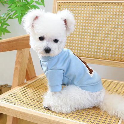 Clothes for Small Dogs Teddy than Bear Dog Clothes Autumn and Winter New Add Velvet Warm Warm Letter R Hoodie