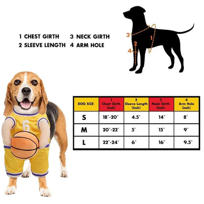 Dog Basketball Player Costume Funny Sports Cosplay Clothes Breathable Puppy Holding Basketball Clothing With Ball Halloween