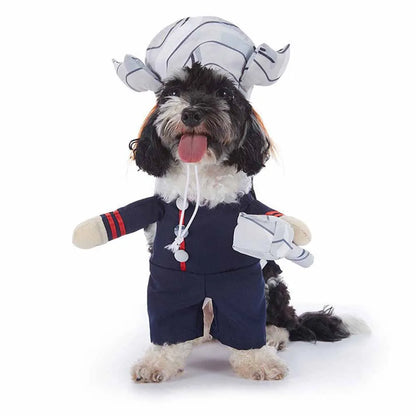 Horror Halloween Pet Costume Dog Cat Funny Party Cosplay Outfit Creative Pet Jumpsuit Suit Holiday Puppy Dress Up With Headgear