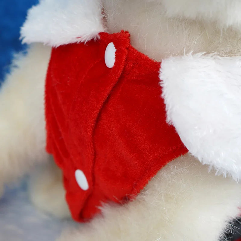 Puppy Fancy Dress Christmas Clothes for Small Dogs Xmas Tree Designer Puppy Skirts with Faux Fur Collar Red