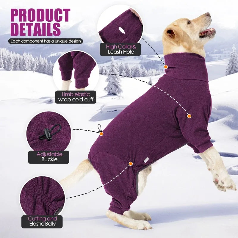 Winter Dog Clothes  4 Legs Jumpsuits Warm Fleece Coat Clothing Autumn for Small Medium Large Dogs Big Pets Apparel Supplies