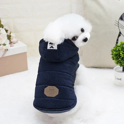 Dog Winter Warm Jacket for Small Dogs Clothes Puppy Fleece Two-legged Coat Pet Hoodie Chihuahua French Bulldog Yorkies Costumes