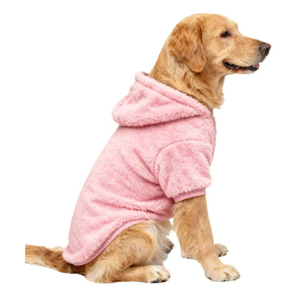 Winter Pet Dog Clothes Fleece Warm Hoodie For Medium Large Dogs Soft Dog Plush Outdoor Coat Labrador Golden Retriever Clothing