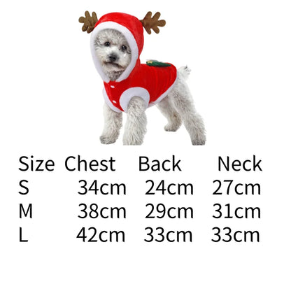 Pet Dog Clothes Autumn Keeps Warm in Winter Flannel Festive Clothes Dog Cat Deer Christmas Tree Clothes New Year Gifts Elk