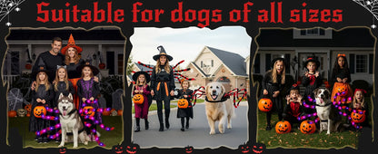 Dog Halloween Costume Large Breed,Dog Spider Costume with 64 LED,Funny Halloween Dogs Costumes for Halloween Party Cosplay (Red)