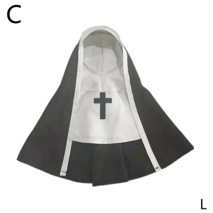 Pet Cat Halloween Costumes Nun Cloak For Small Pet Cosplay Dress Kawaii Pet Clothes Cat Kitten Puppy Funny Accessoties Gift F8S2