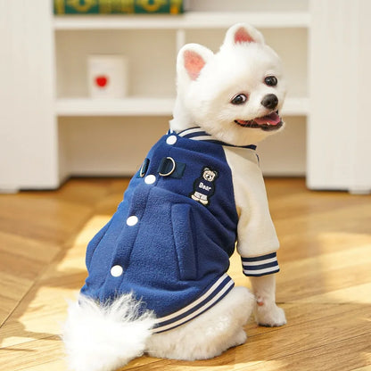 Dog clothing baseball jackets autumn/winter fleece jackets pet Teddy Shih Tzu French Bulldog Pug clothes accessories