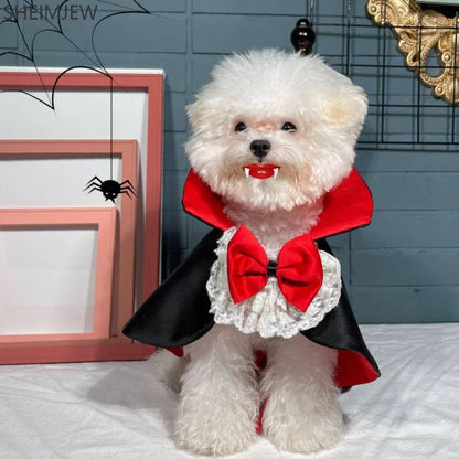 Dog Halloween Vampire Cloak Prince Puppy Pet Role Playing Costume Suitable for Small and Medium Dogs Christmas Festival Dress Up