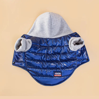 Pet cat and dog clothes, autumn and winter clothing, cold-proof and warm hooded two-legged hooded clothes, pet supplies