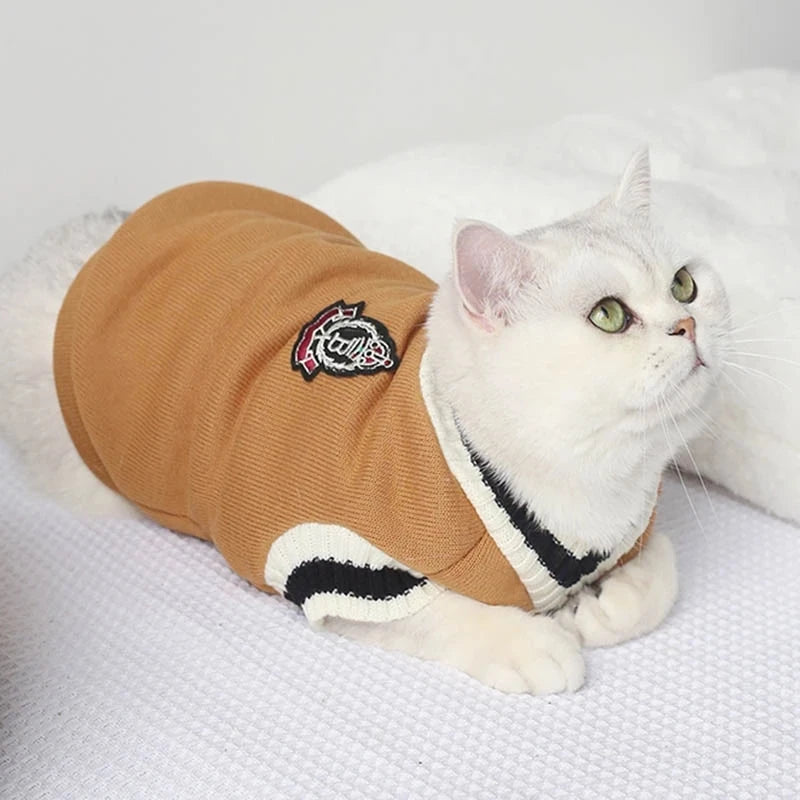 Cat Dog Sweater Pullover Winter Pet Clothes for Small Dogs Cat Vest Puppy Jacket Pet Cat Clothing Kitty Costume Ubranka Dla Psa