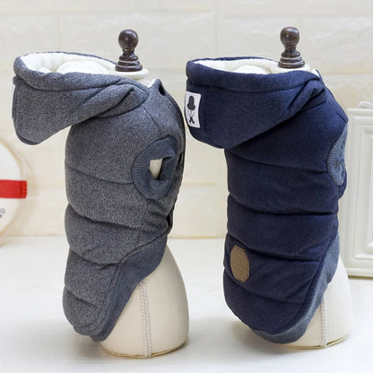 Dog Winter Warm Jacket for Small Dogs Clothes Puppy Fleece Two-legged Coat Pet Hoodie Chihuahua French Bulldog Yorkies Costumes