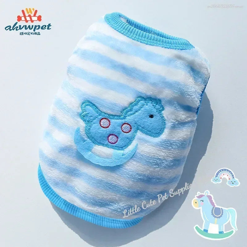 Cute Dog Clothes Winter Vest For Small Dogs Cats Warm Pets Sweater Soft Flannel Puppy Puffer Jacket Dog Accessories Supplies Xxs