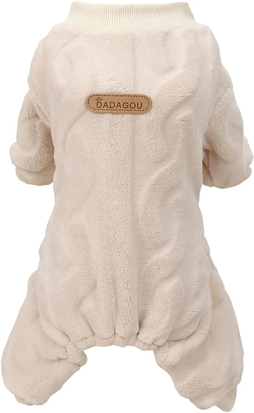 Dog Sweater Clothes Fleece Woolen Warm Sweat Shirt 4 Legs Jumpsuit Winter Pajamas Twist Print Sweater for Small Dog Medium Cat