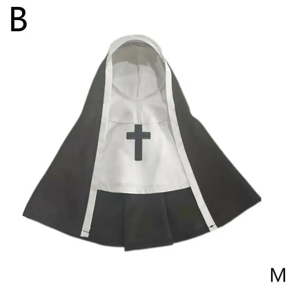 Pet Cat Halloween Costumes Nun Cloak For Small Pet Cosplay Dress Kawaii Pet Clothes Cat Kitten Puppy Funny Accessoties Gift F8S2