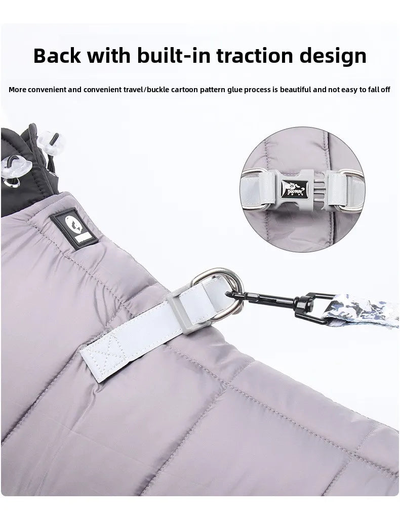 New dog four-legged clothes, warm winter clothes, windproof puppy pet cotton-padded clothes, thickened dog clothes