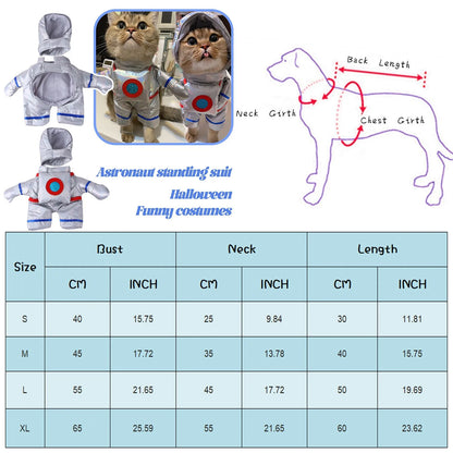 Funny Pet Clothes for Dogs Space Suit Pet Cosplay Clothing Puppy Cat Astronaut Costumes Halloween Party Dress Up Cat Dog Clothes