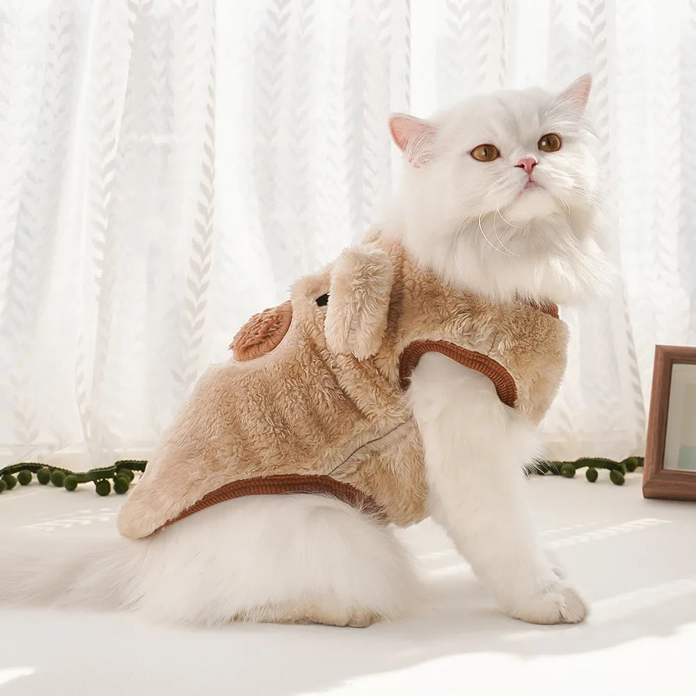 Cute Dog Clothes Winter Vest For Small Dogs Cats Warm Pets Sweater Soft Flannel Puppy Puffer Jacket Dog Accessories Supplies Xxs