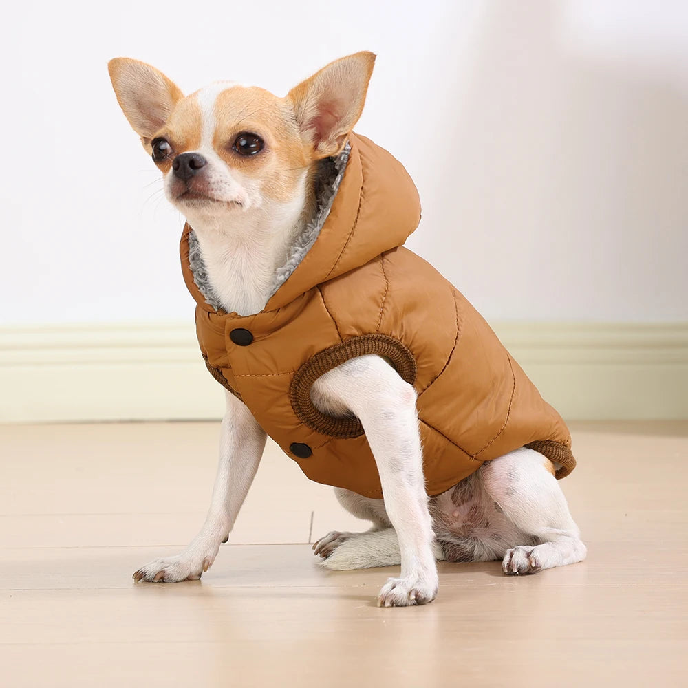 Dog Winter Clothes Warm Pet Thicken Fleece Vest Comfortable Puppy Waterproof Hoodies For Dogs Cats Chihuahua Yorkshire Supplies