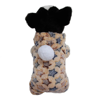 Pet Clothes Flannel Dog Costume Dog Cold Weather Coats Cat Apparel Soft Flannel Doggie Jumpsuit Clothes Pet Four Legged Pajamas