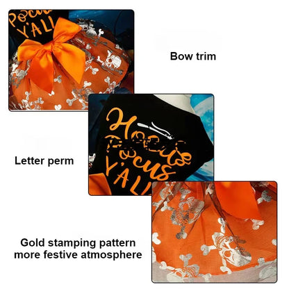 Comfortable Breathable Dog Costume for Halloween Pet Dog Fancy Dress Party Dress Up Print Shiny Cute Cat Bow Dress Puppy Clothes