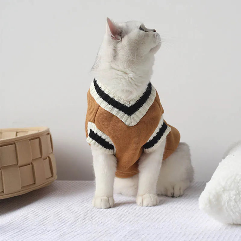 Cat Dog Sweater Pullover Winter Pet Clothes for Small Dogs Cat Vest Puppy Jacket Pet Cat Clothing Kitty Costume Ubranka Dla Psa