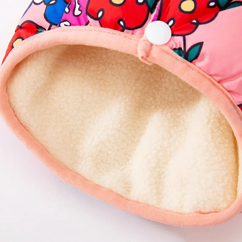 Fashion Print Dog Down Jacket Cute Soft Dog Clothes Winter Cat Jacket Coat Warm Puppy Costume Chihuahua French Bulldog Clothes